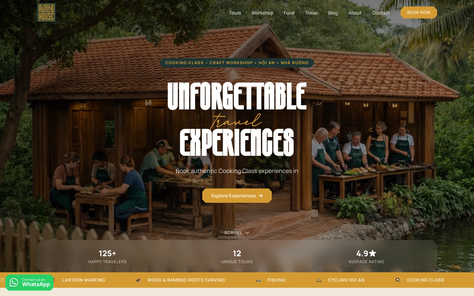 Trang chủ website Ruong House · CocoLocal — đặt tour trải nghiệm Hội An, do Lê Công Thiên xây dựng full-stack